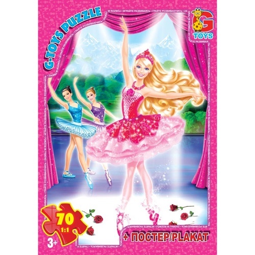 BA003 Пазли ТМ "G-Toys" із серії "Barbie", 70 ел.