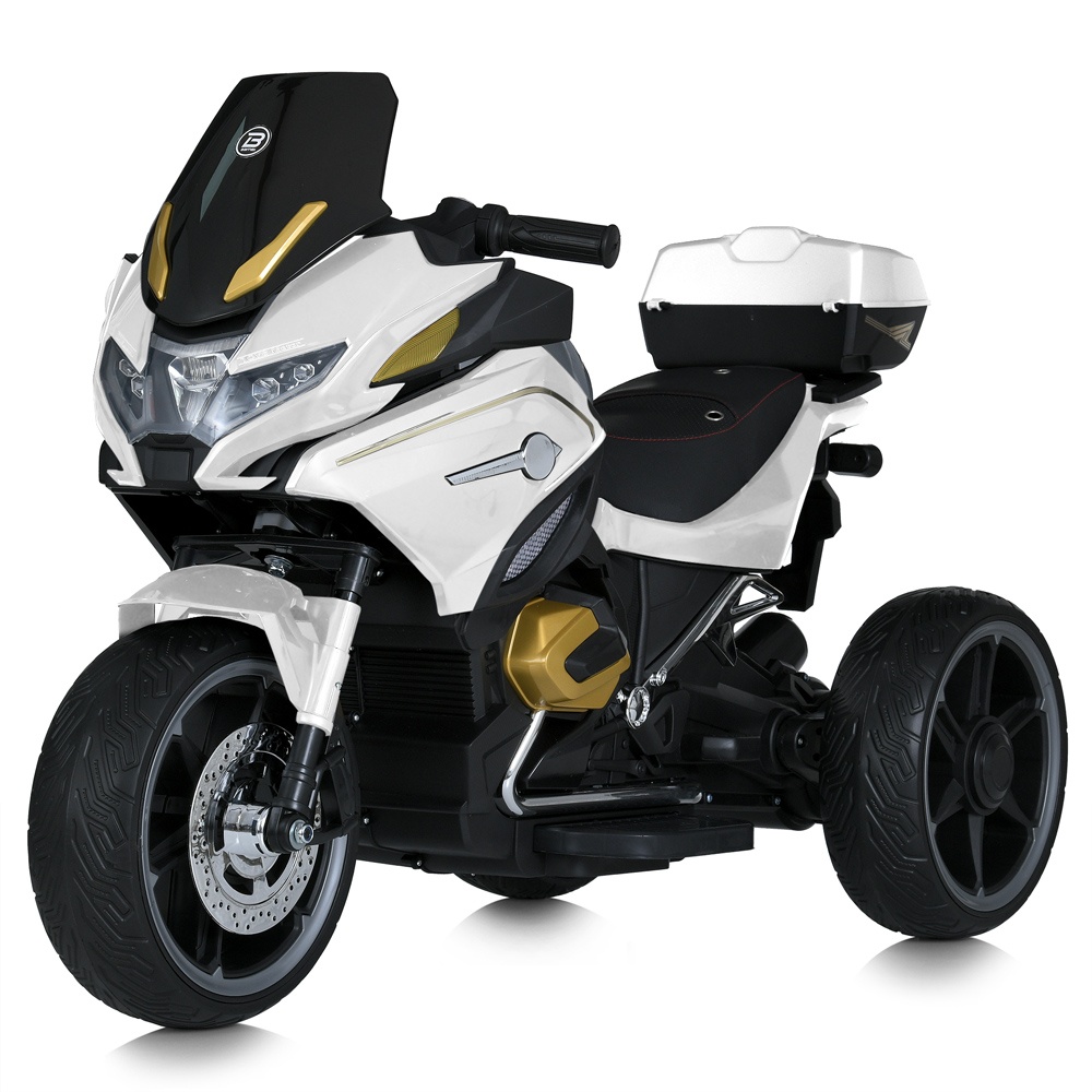 Мотоцикл M 5830EBLR-1 радіокер.2,4G,1акум.12V12,2мот.45W,USB,MP3,TF,ВТ,EVA,шкіра,муз.,світло,білий