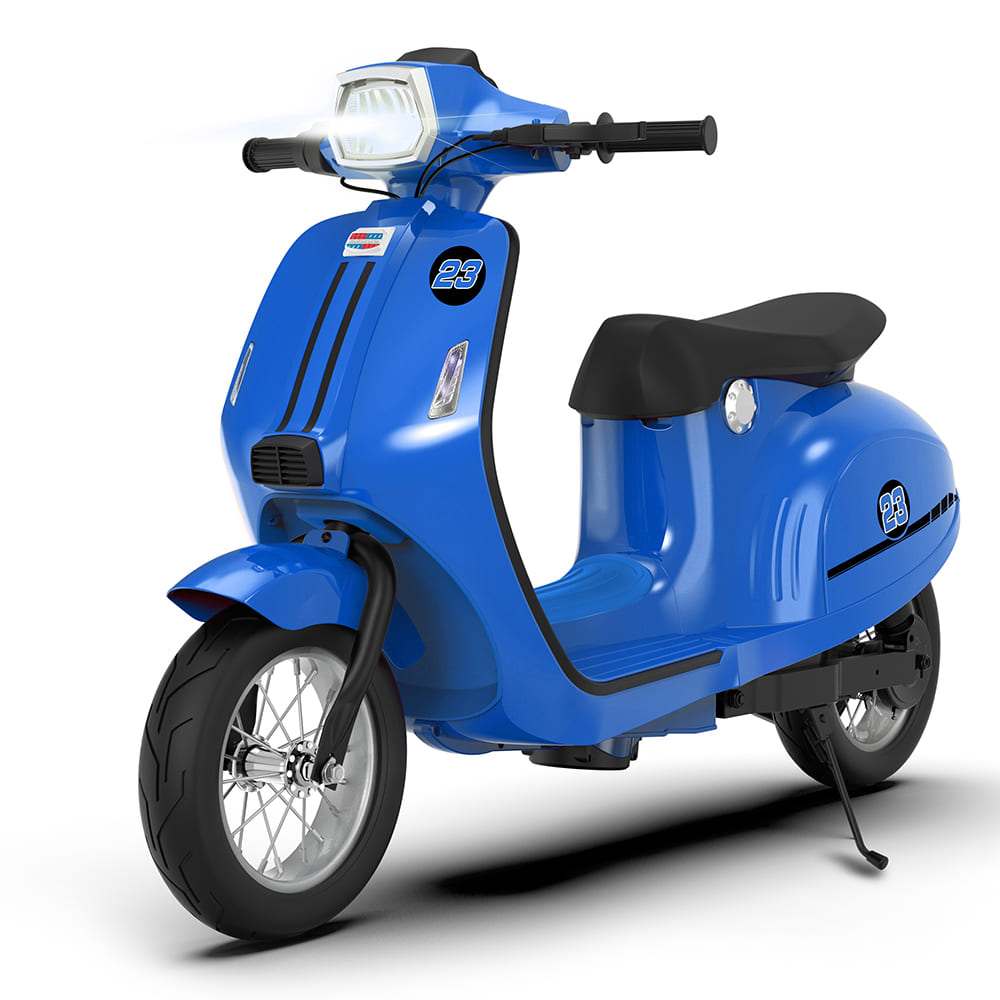 Мотоцикл M 6017AL-4 1*350W, 2*12V10AH, MP3, шкіра, блакитний