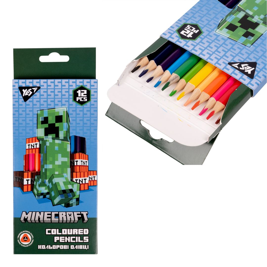 Олівці кольорові YES 12 кол. "Minecraft"