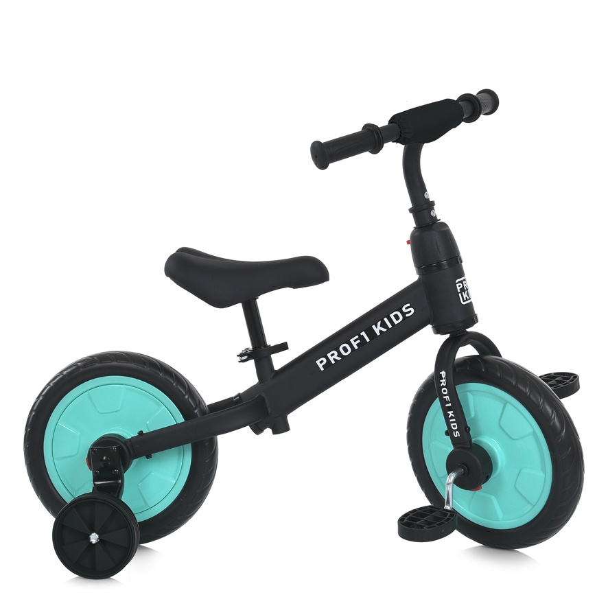 Велосипед-біговел дитячий PROFI KIDS 12 д.MBB 1012-1 кол.EVA,2в1,педалі,дод.кол.,ексцен.,чорно-блак.