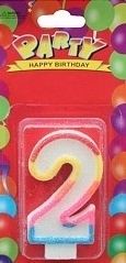 Свічка декоративна (цифра 2), 1 шт - 1 - smarttoys.com.ua
