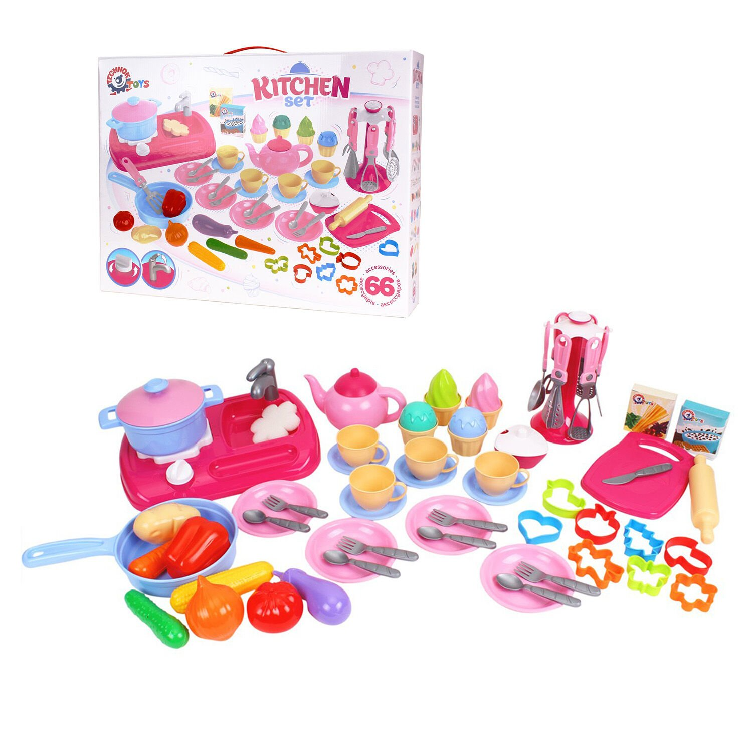 Кухня з набором посуду 7280 (4) "Technok Toys", 66 предметів