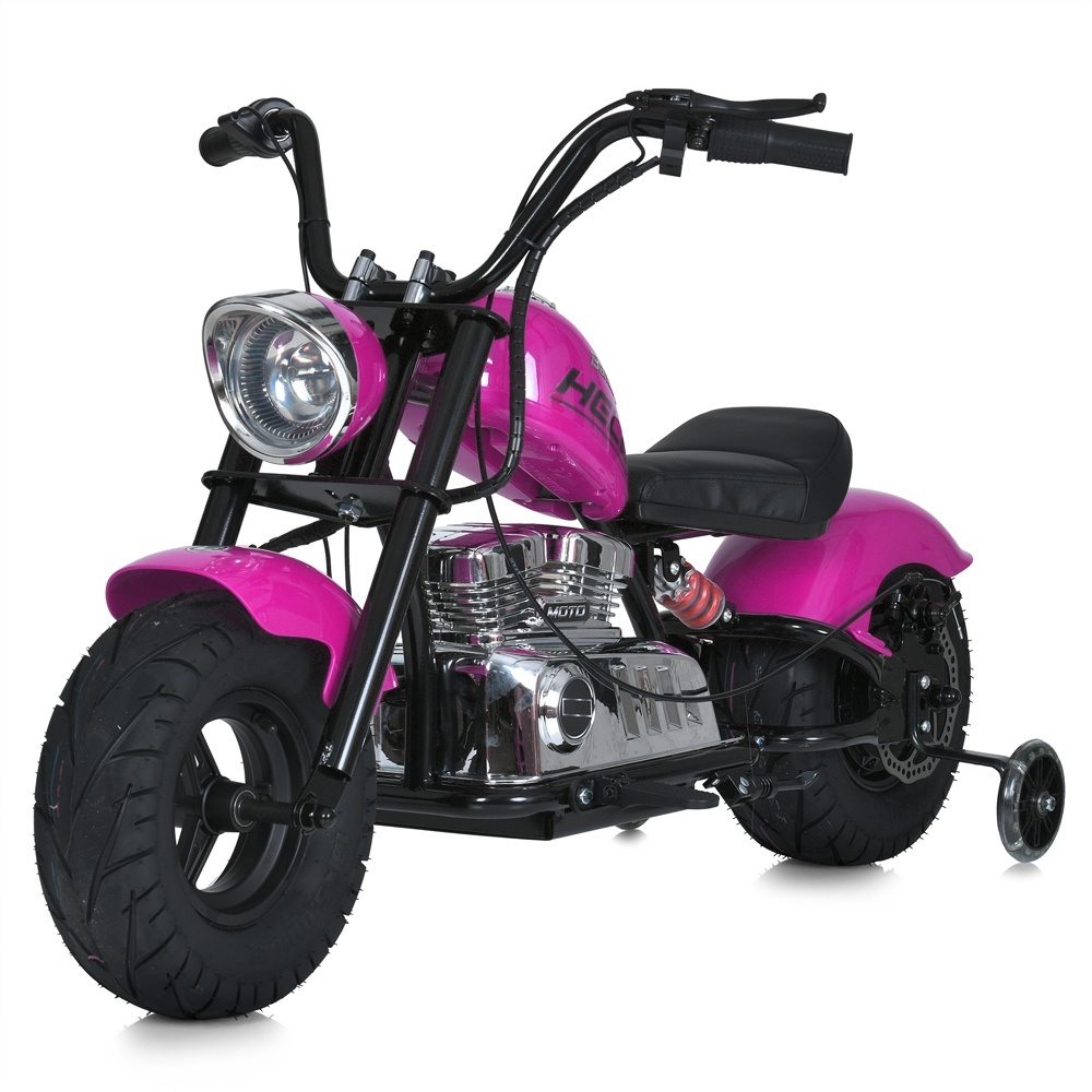 Мотоцикл M 6016AL-8(36V) 2*18V9AH, 1*350W, USB, BLUETOOTH, TF, шкіра, рожевий.