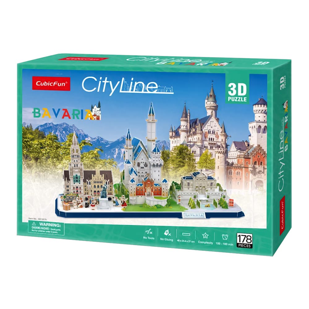 Тривимірна головоломка-конструктор CubicFun  "CITY LINE BAVARIA", арт. MC267h