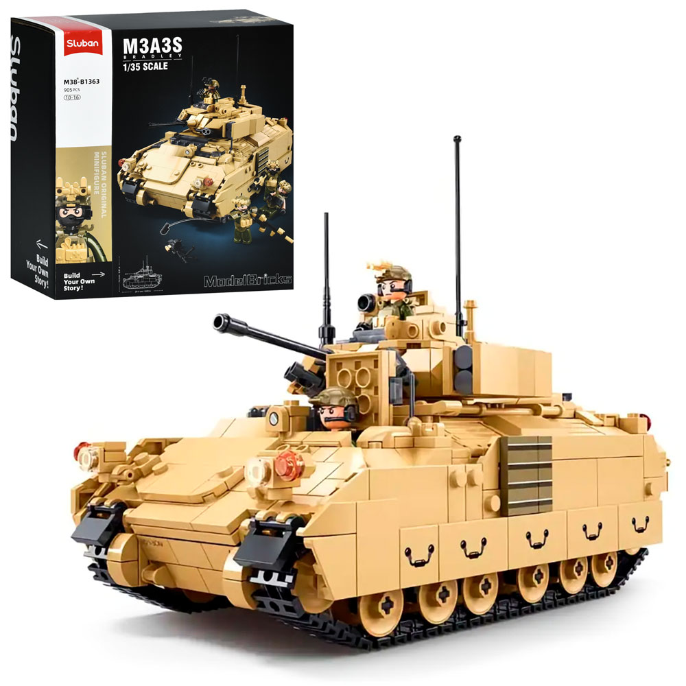Конструктор SLUBAN M38-B1363 військова серія, танк, 1:35, фігурки, 905 дет., кор., 30-33-14,5 см.