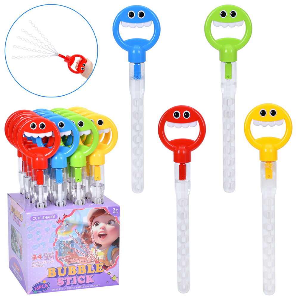 Мильні бульбашки 103A меч, кришка-смайл, 16 шт. (4 кольори) в диспл., 25-44-19 см.