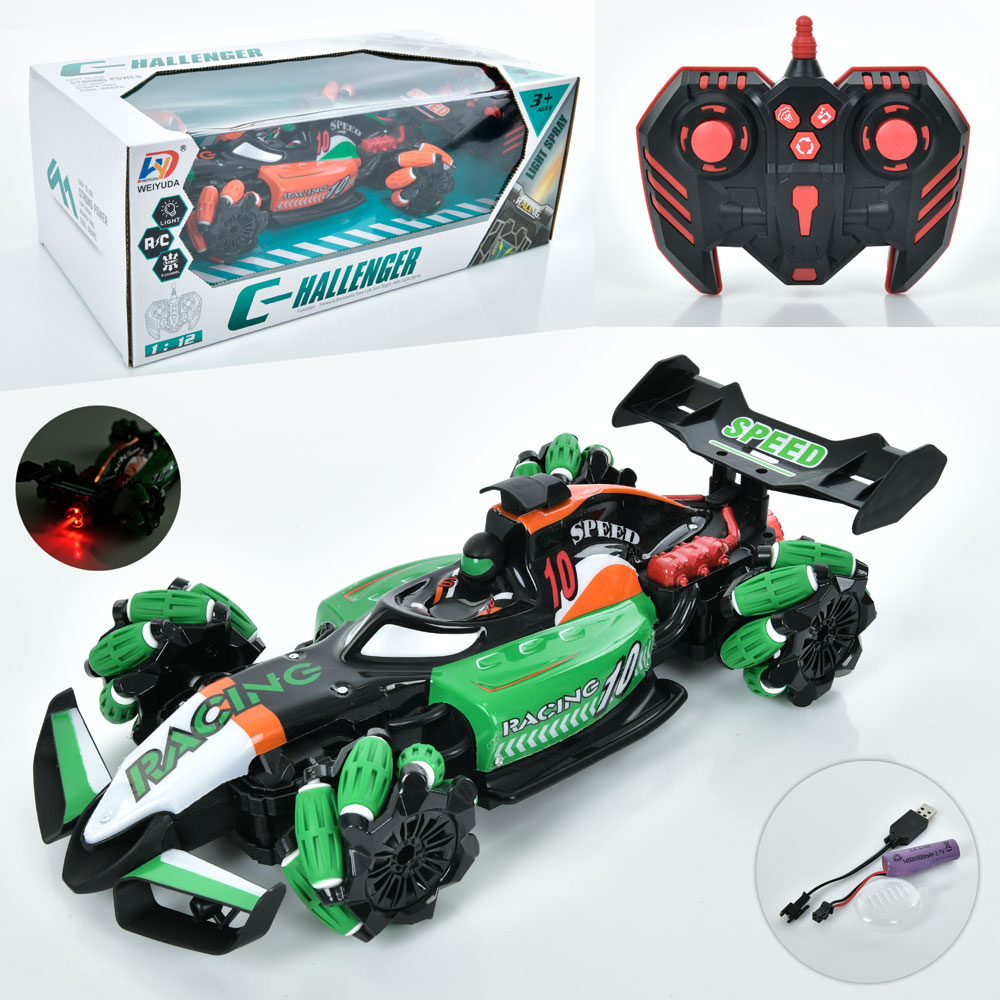 Машина W338-2 радіокер., акум., 1:12, ролик. колеса, пара, USB,2 кольори,муз.,світло,кор.,44-17-23см