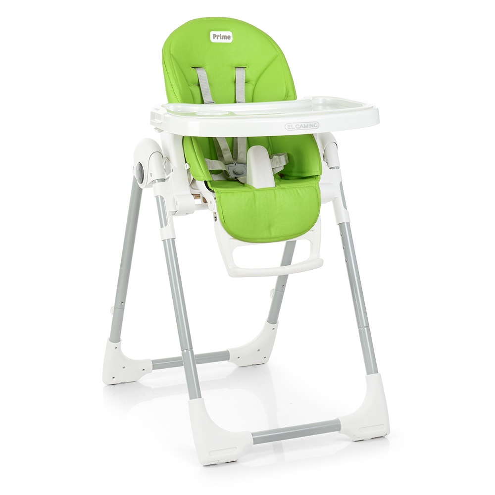 Стільчик ME 1038 PRIME Green Apple для годування, 2 колеса, рег.висота і спинка, екошкіра, зелений