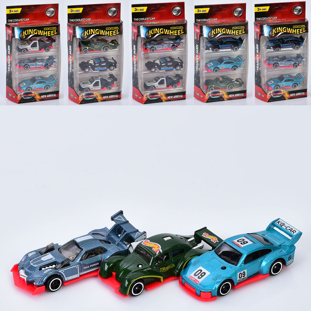Набір машинок YZ666-20 мет., 3 шт., 1:64, мікс видів, кор., 11-19-4,5 см.