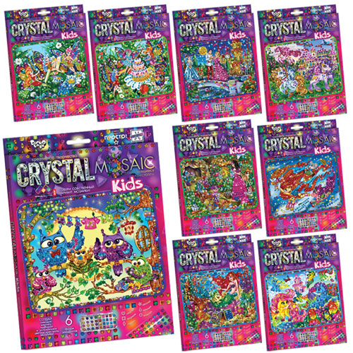 Набір креативної творчості "CRYSTAL MOSAIC KIDS", CRMk-01-01,02,03,04...10 ДАНКО ТОЙС 