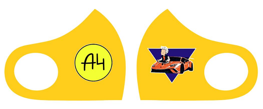 Маска Pitta Print S A4 Ламба Yellow																						
