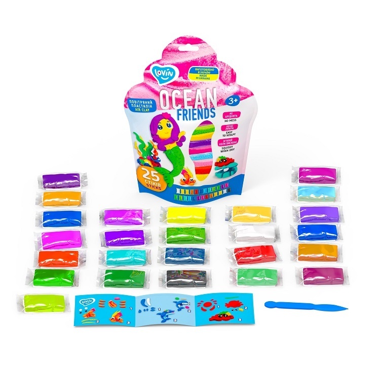 25 sticks Air Clay ТМ Lovin Набір для ліплення з повітряним пластиліном
