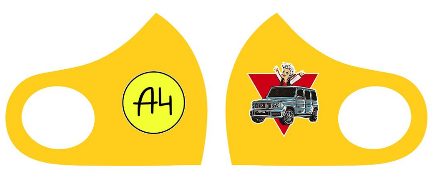 Маска Pitta Print S A4 Гелик Yellow																						
