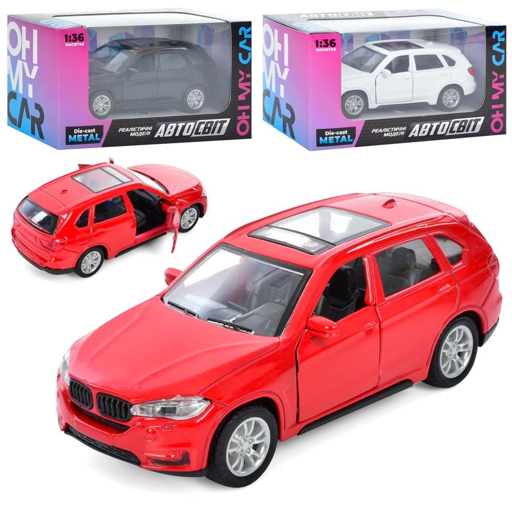 Джип AS-2229 АвтоСвіт, 1:36, мет., інерц., гум. колеса, відчин. двері, 3 кольори,кор.,14,5-7,5-6,5см