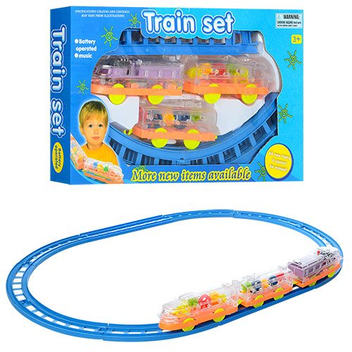 Залізниця 2331 локомотив, вагон 2 шт., муз., бат., кор., 34,5-20,5-4,5 см.