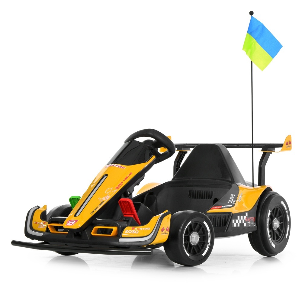 Електрокарт M 6322EBLR-6 радіо/к 2,4G,2мотори150W, 1акум24V14AH, EVA, музика, світло, шкіра, жовтий