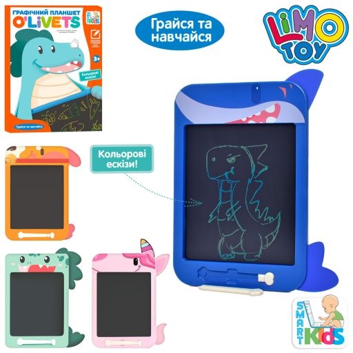 LCD планшет SK 0051 ABCD для малювання, кольоровий, 10дюймів, 4види, бат.(таб.), кор., 25-33,5-2 см.