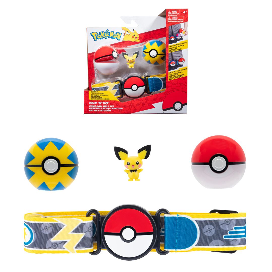 Ігровий набір POKEMON W15 - ПОЯС З ПОКЕБОЛАМИ ПІЧУ (пояс, 2 покеболи, ігрова фігурка)