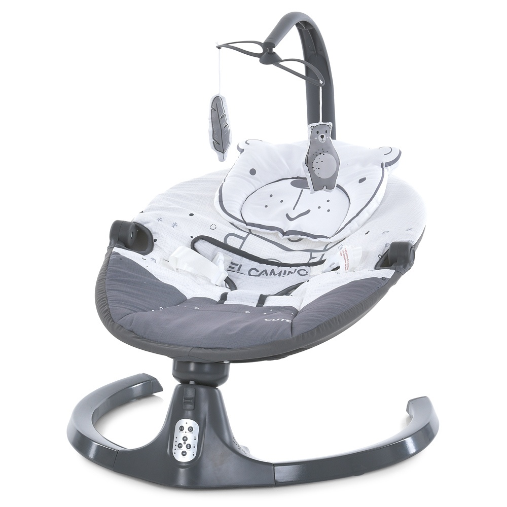Заколисуючий центр ME 1116 CUTE Dark Gray пульт,5швид.,таймер,12мел.,Bluetooth,2полож.спинки,сірий