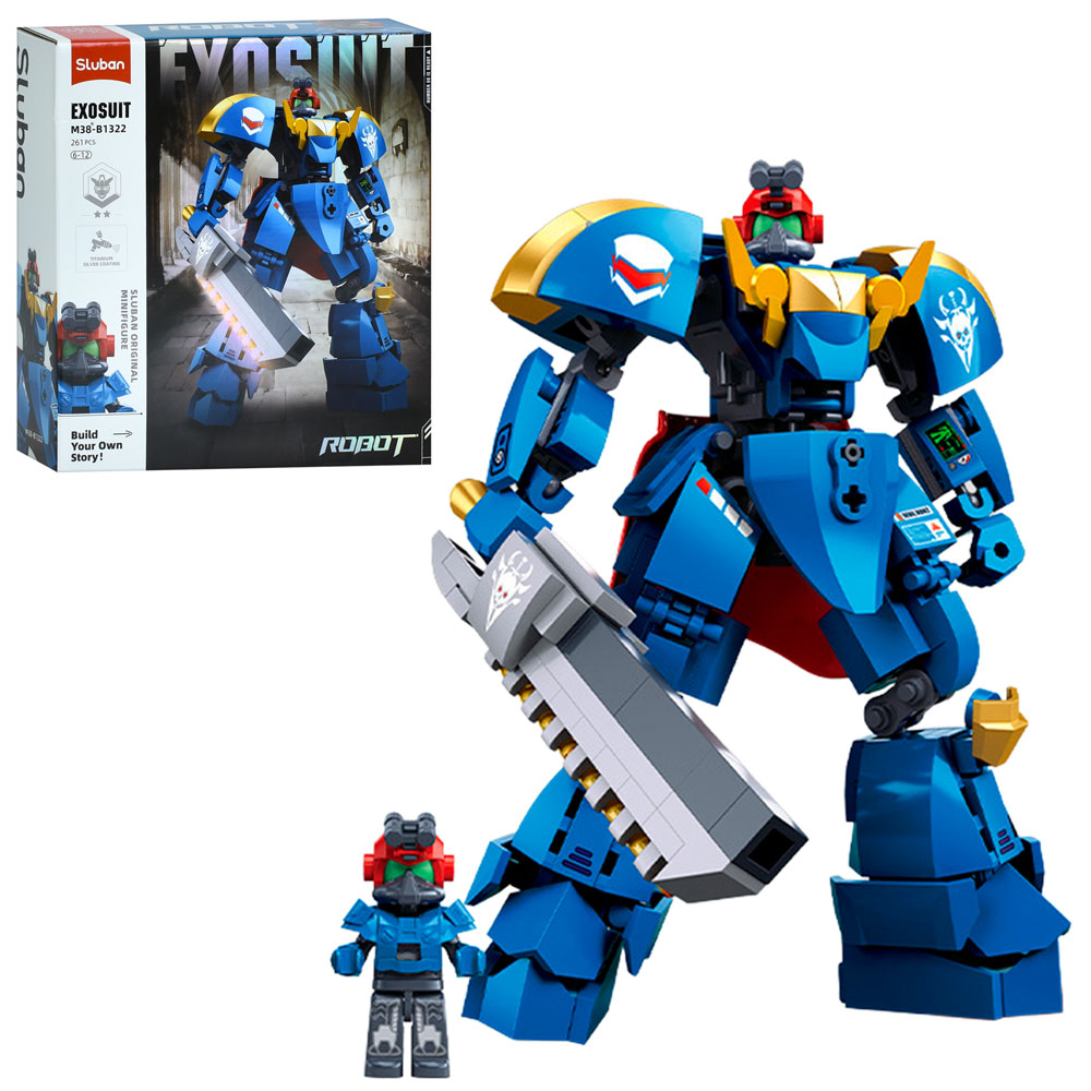 Конструктор SLUBAN M38-B1322 робот-воїн, 16см, фігурка, 261дет, в кор-ці, 22-23,5-6,5см