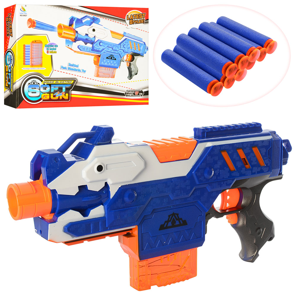 Пістолет 9927 м'які кулі-присоски 20 шт., мішень, кор., 37,5-24-6,5 см.