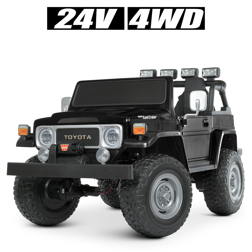 Джип M 4968EBLR-2(24V) 2,4G, 4*80W, 1*24V7AH, EVA, USB, шкіра, муз., світло, чорний