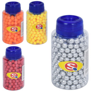 Кулі SQU-047 (360шт) пластик, 4 кольори, в колбі, 7,5-4-4см