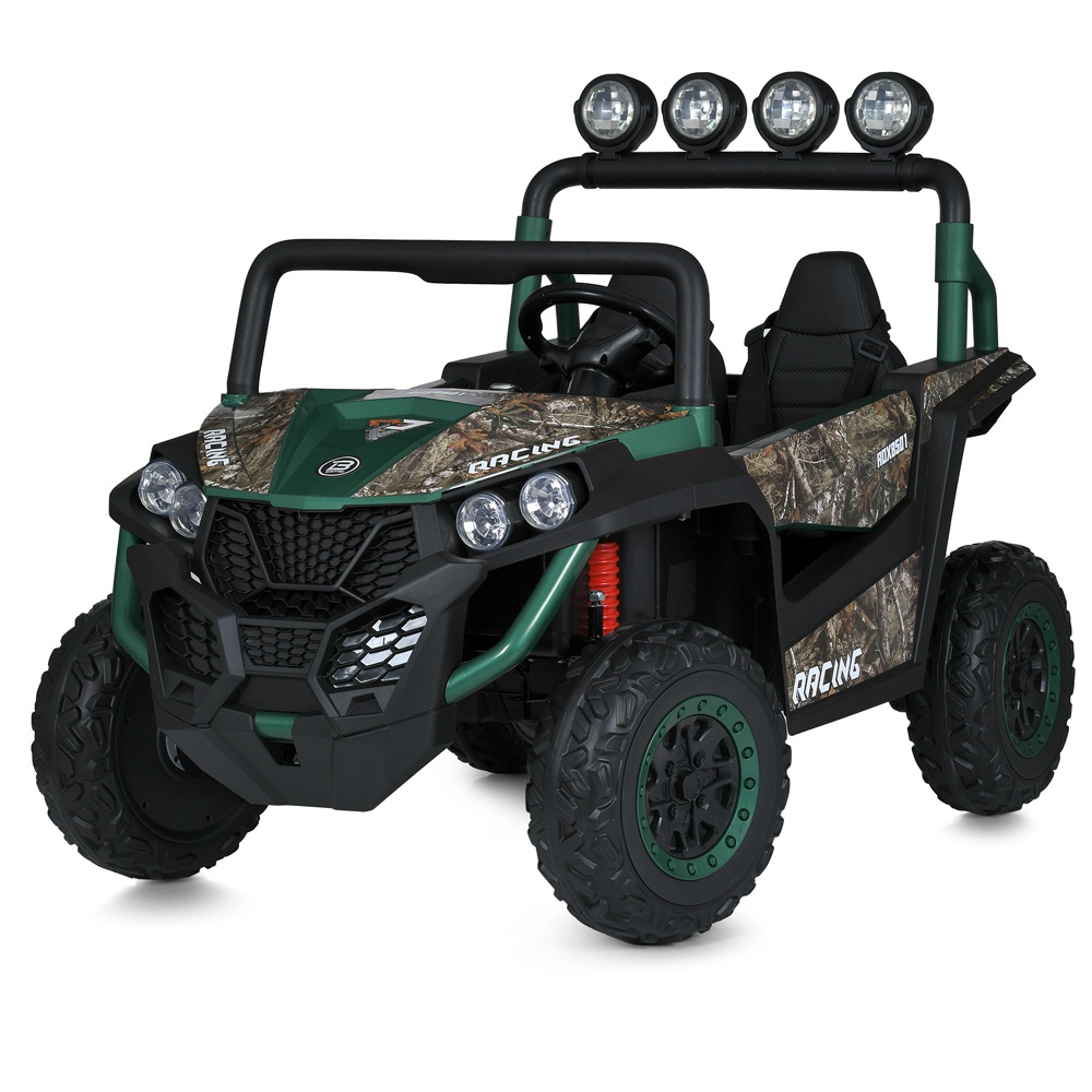 Джип M 6058EBLR-18-5(24V) радіокер.2,4G, 4мот. 90W,1акум24V7AH,EVA,USB,BT,світло,муз,шкіра,ком-зелен