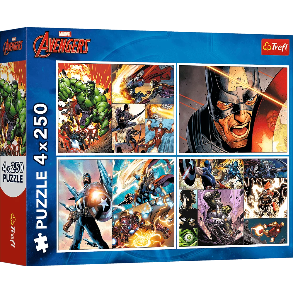 33097 Trefl Пазли "4x250" The Avengers Героїчні дні