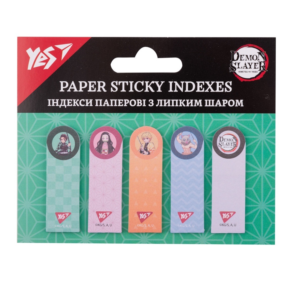 Індекси паперові Yes "Demon Slayer", 55*15мм, 100 шт (5x20)