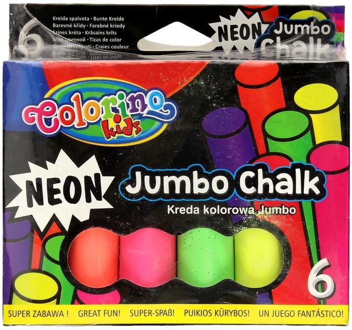 Крейда кольорова JUMBO NEON 6шт/кол COLORINO