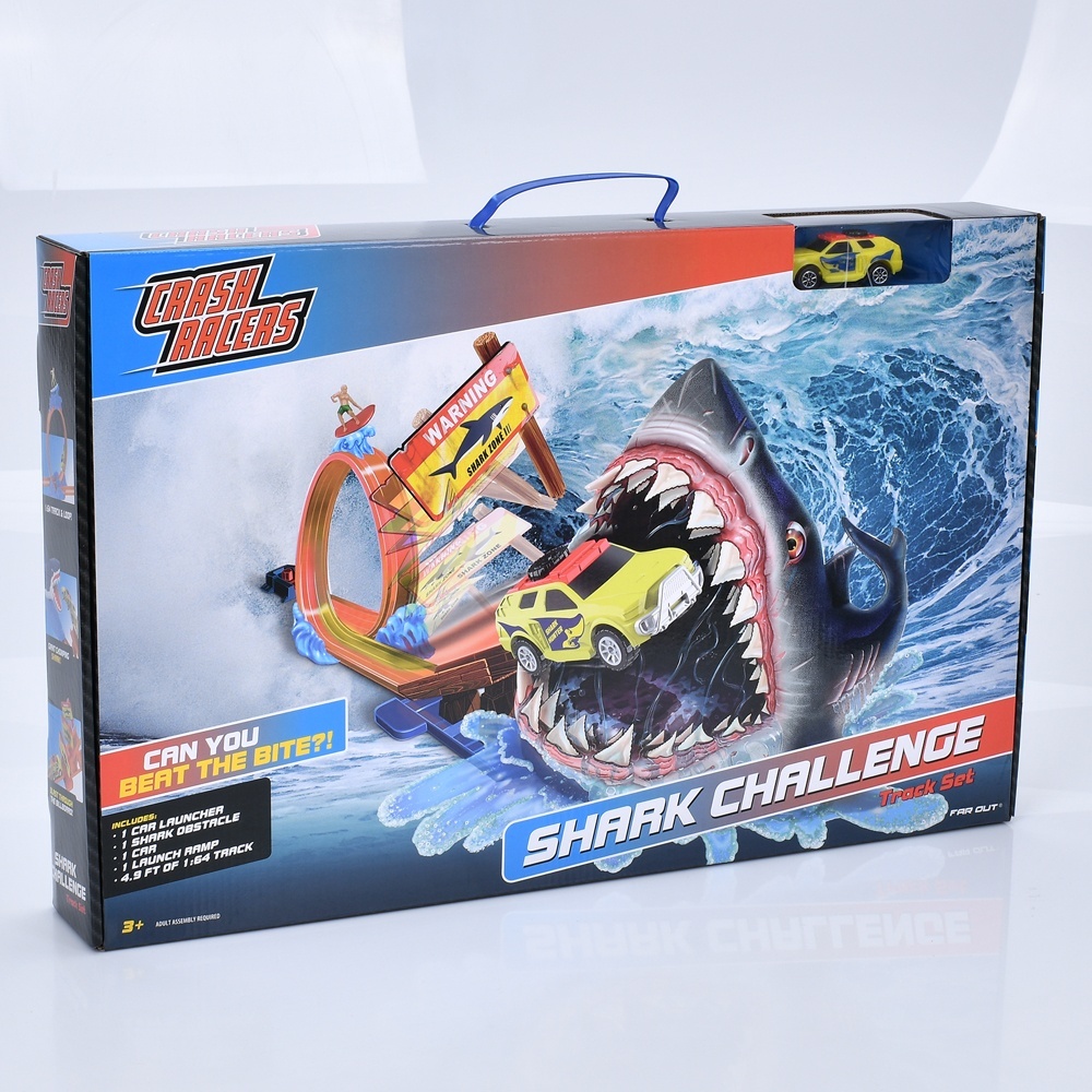 Трек SS056 1:64, оберт 360, пастка-акула, запуск, машинка, 12дет, кор., 55-35-7,5 см.