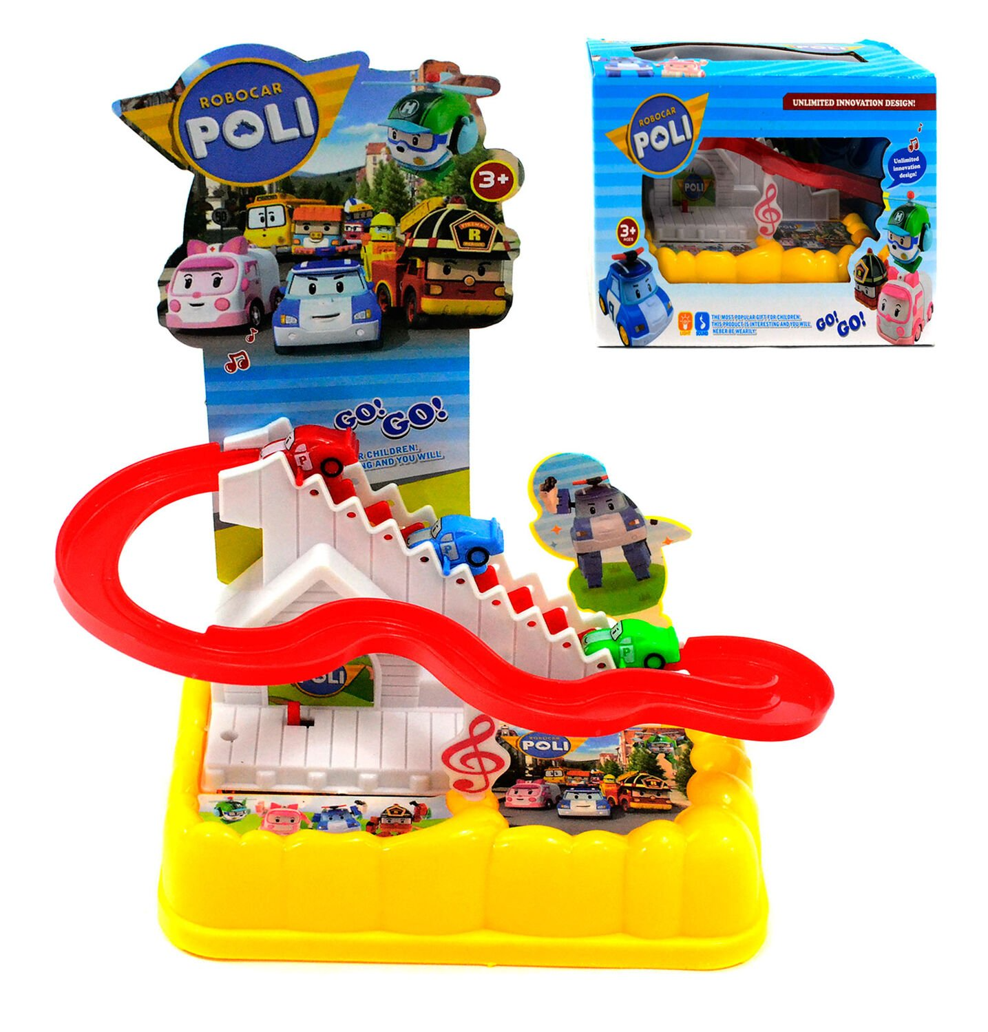 Трек 0912 I (96/2) підіймач на батарейках, музика, звук, підсвітка, 3 фігурки, автоматичний підіймач, в коробці