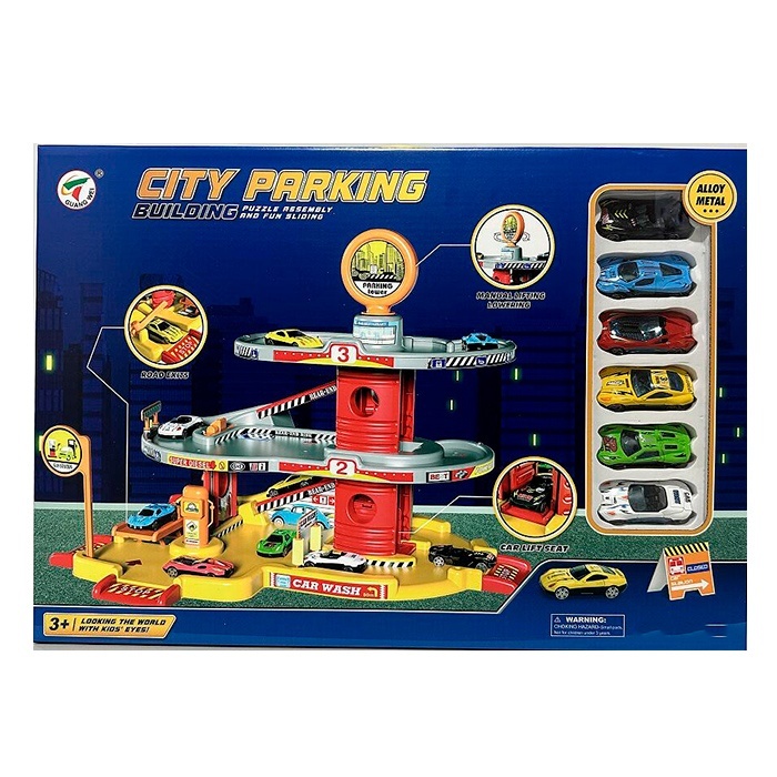 Гараж P9988A-2 3 поверхи, машинки 6 шт., кор., 50-35-9 см.