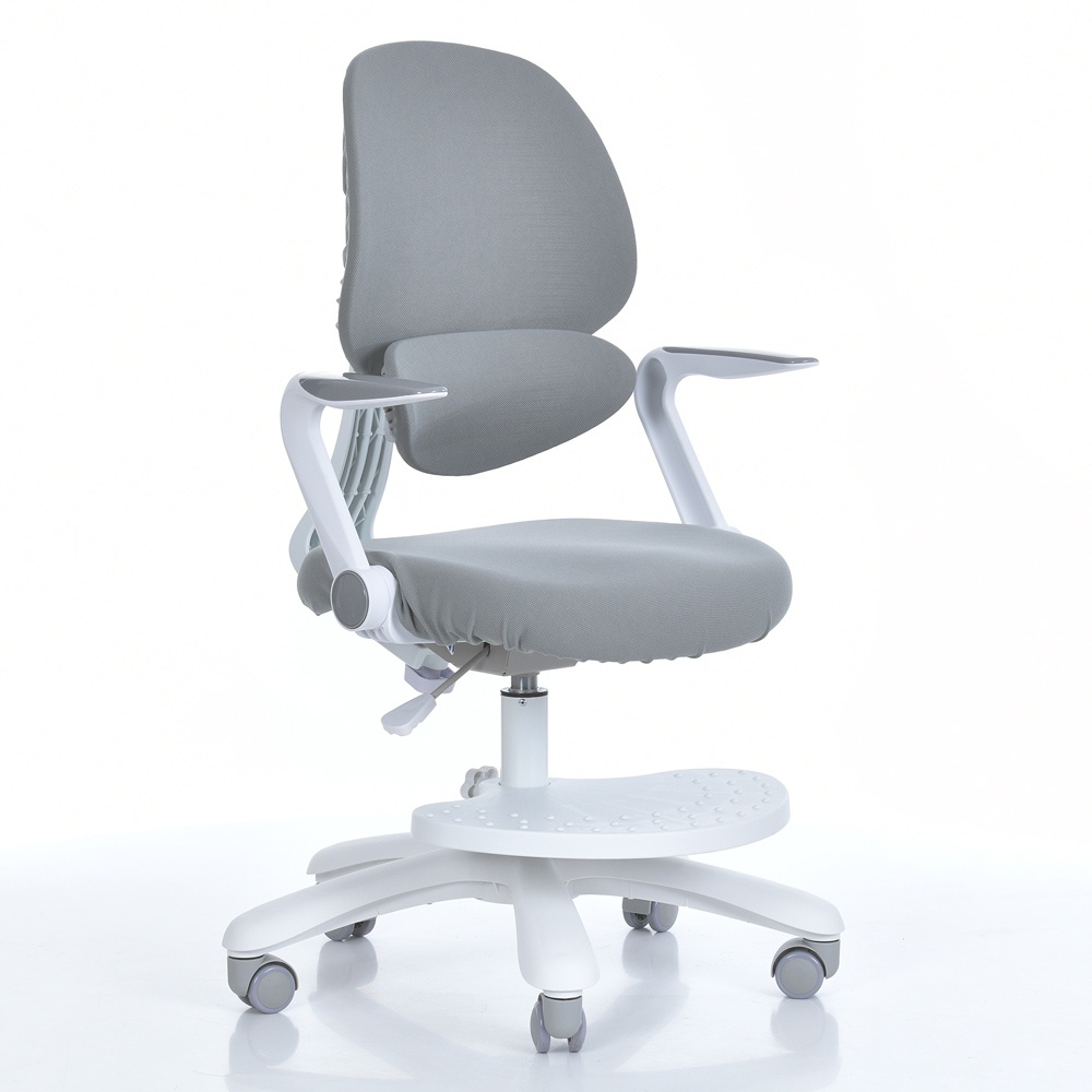 Дитяче крісло M 6057-11 з підлокіт. і підніж.,блок.коліс,м'яке сид.,спинка із сітки,регул.вис.,сірий