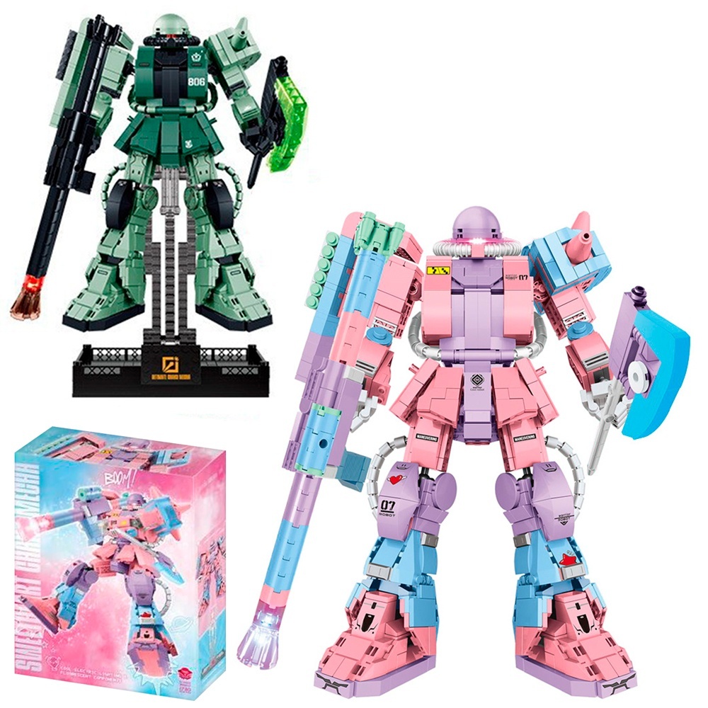 Конструктор BB806-BB807 робот, 1730 дет.,2 види, світло, бат.(табл.), кор., 32-42,5-9,5 см.