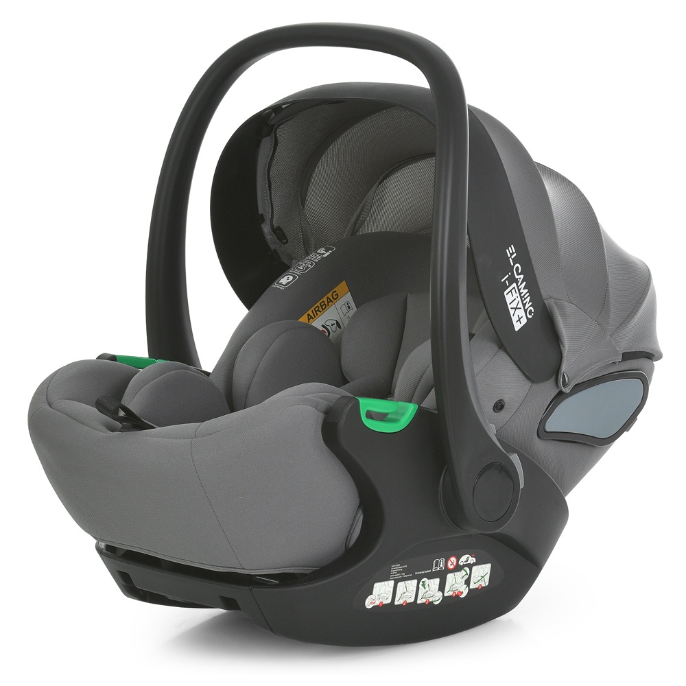 Автокрісло дитяче El Camino i-FIX+ ME 1110 Simply Gray i-SIZE R129, зріст дитини 40-87см, рег.підгол