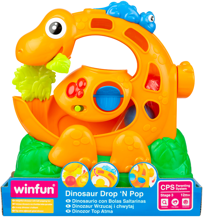 Динозавр 0629-NL WinFun  кульки 3шт., муз., світло, бат., карт.підставка.