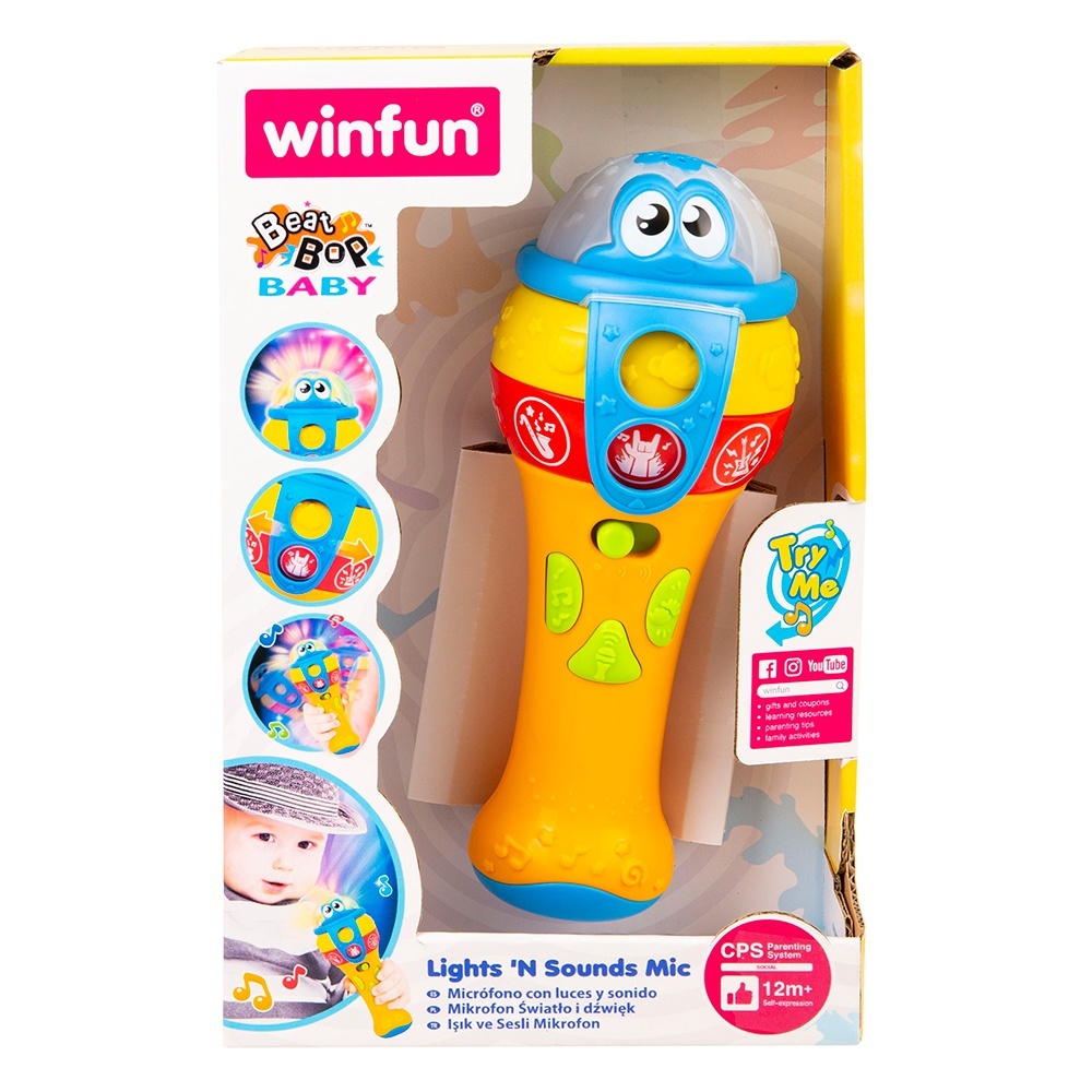 Мікрофон 1803-NL WinFun  звуки тварин, 2 режими, муз., світло, бат., кор.