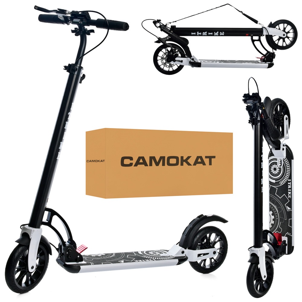 Самокат SR 2-080-W алюм,2колесаПУ200мм,кермо90-110см,підніжка53/36-14см,замок,диск.гальмо,складаний