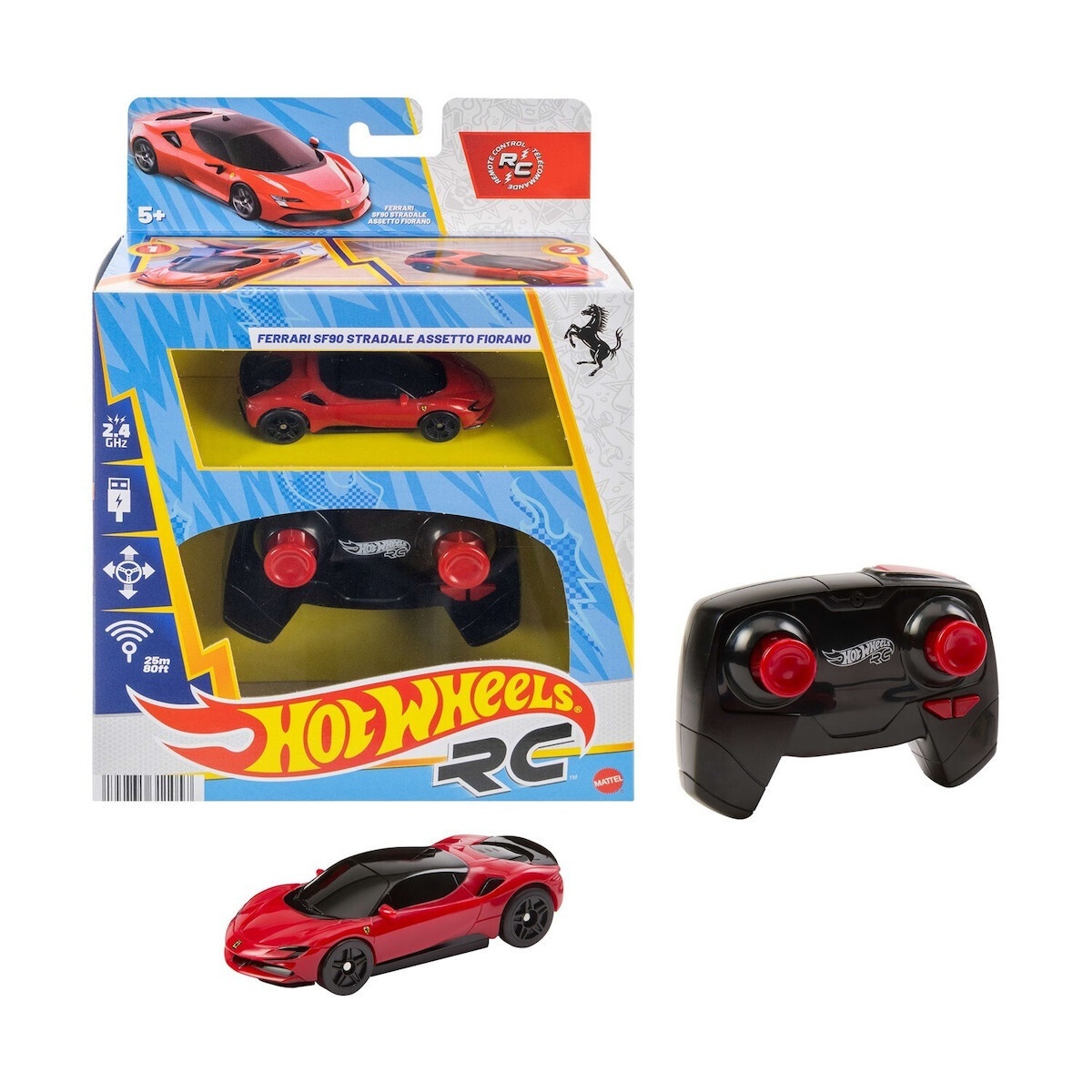 Машинка 1:64 на радіокеруванні «Ferrari SF90 Stradale Assetto Fiorano» HOT WHEELS®