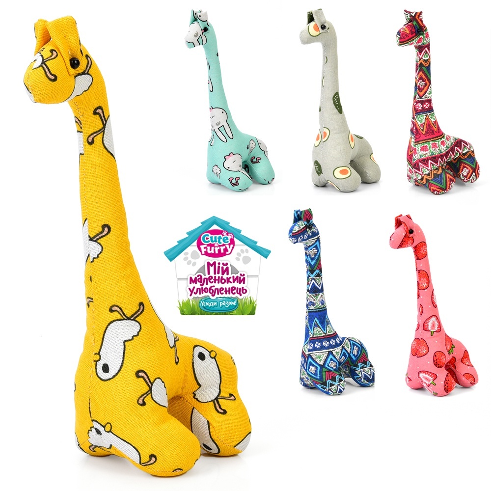 М'яка іграшка 190624-99 жираф, 6 видів, кул., 33-14-10 см.