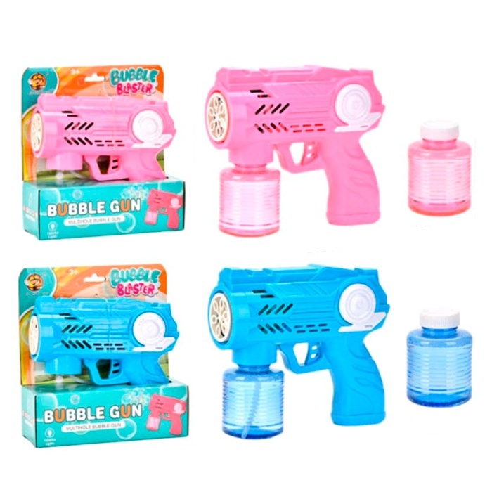 Мильні бульбашки MY281-1Z пістолет,світло, запаска,2 кольори,бат.кор.17-18-6см