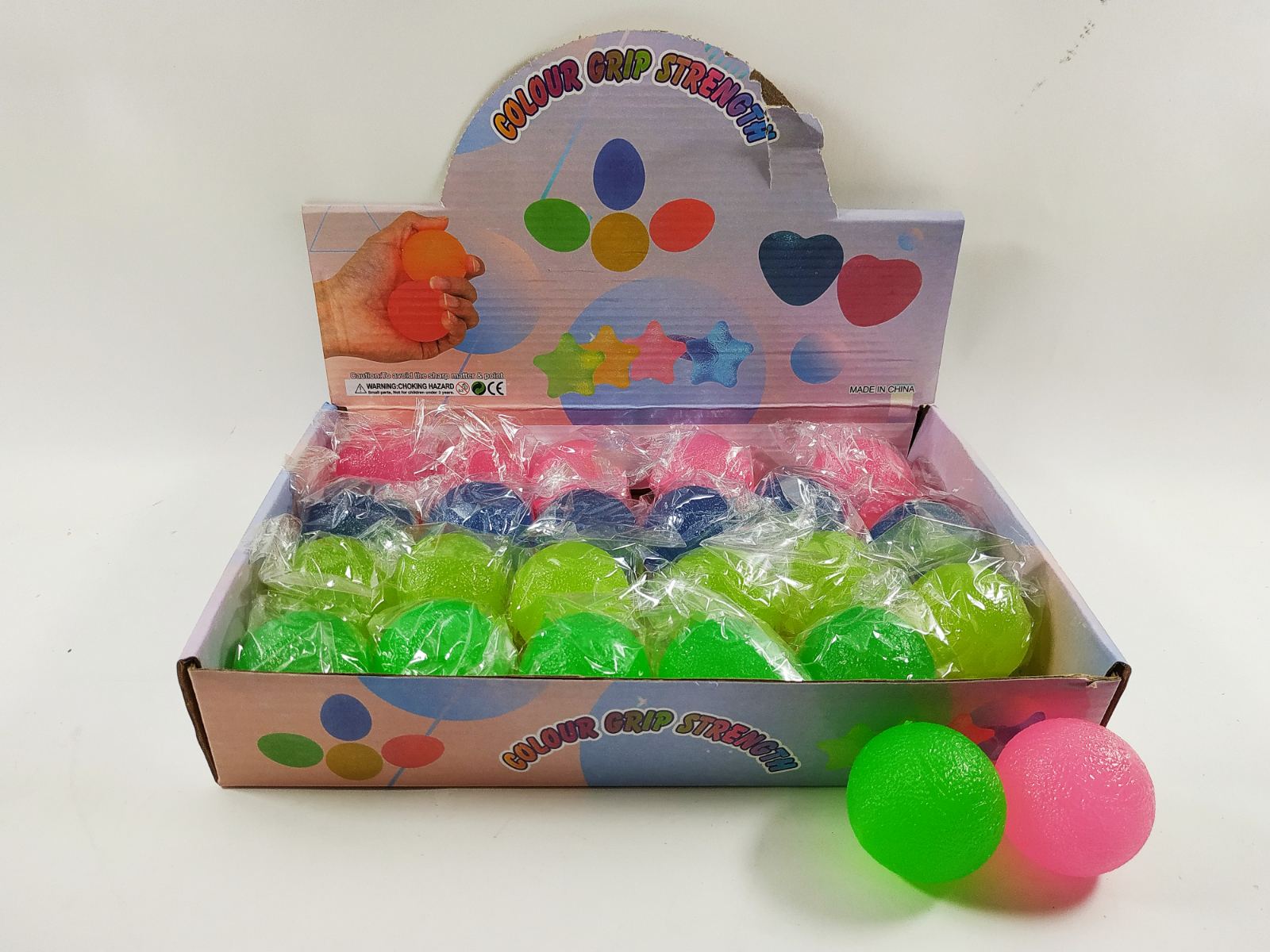 Антистрес "Colour Grip Strength" М'ячик (24 шт в блоці)