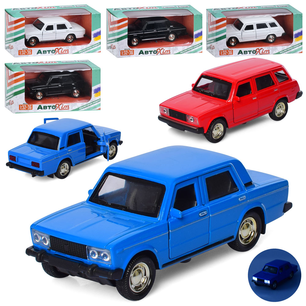 Машина M 5666 1:32-36, метал, інерція, 11,5см, звук,світло,відчиняються двері,гум. колеса,3 кольори