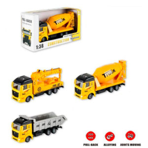 Будтехніка 6009 інерція, метал, 1:38, 19см, гумові колеса, рухл.деталі,3 види,кор. 23,5-13-8см