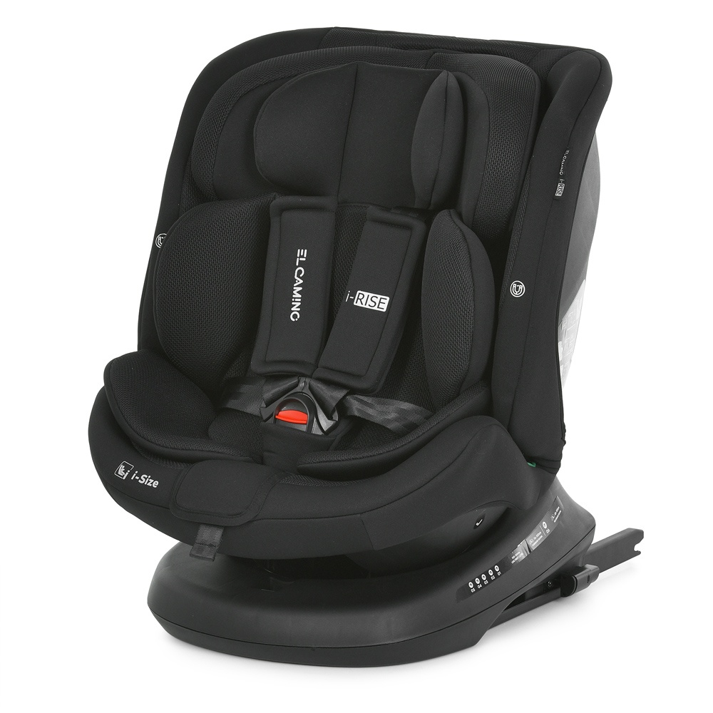 Автокрісло El Camino i-RISE ME 1207 Black дитяче,i-SIZE R129,зріст дит. 40-150см,рег.підг.360⁰,чорн.