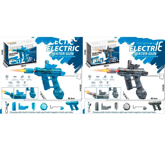 Водяний автомат CY095-6 акум., приціл, рухлива деталь, USB, 2 кольори, світло, кор., 28-20-7 см.