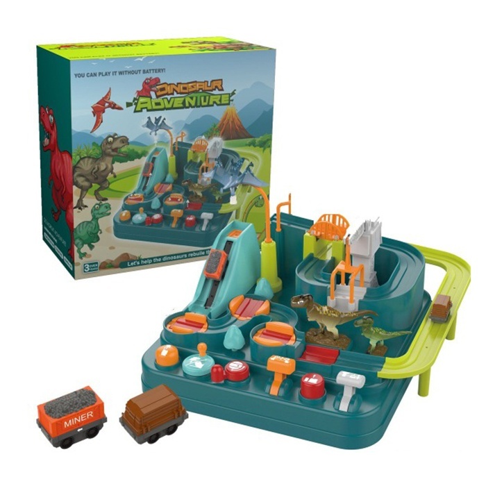 Трек T101ED-1 ігрове поле, динозаври, рухливі деталі/важелі, машинки, кор., 32,5-32,5-18 см.